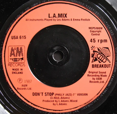 L.A. Mix – Don't Stop (Jammin') (VG+/VG+) – 7", UK 1987 - Image 4