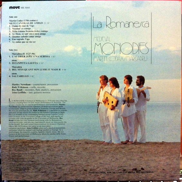 La Romanesca – Medieval Monodies (E/E) – LP, AU 1982 - Image 3