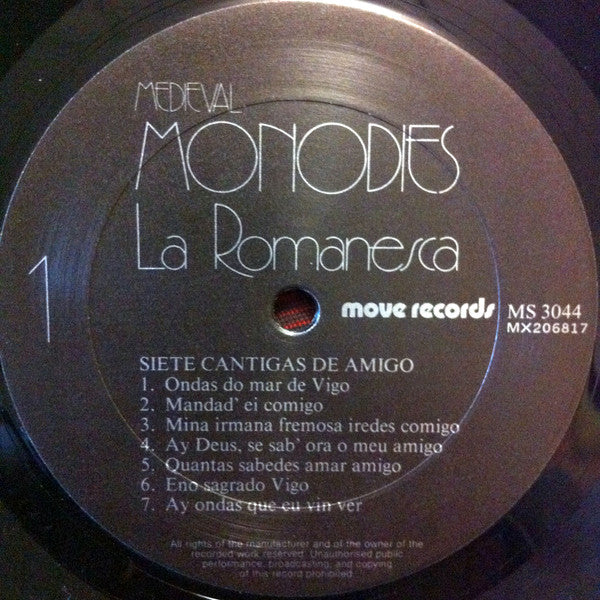 La Romanesca – Medieval Monodies (E/E) – LP, AU 1982 - Image 4