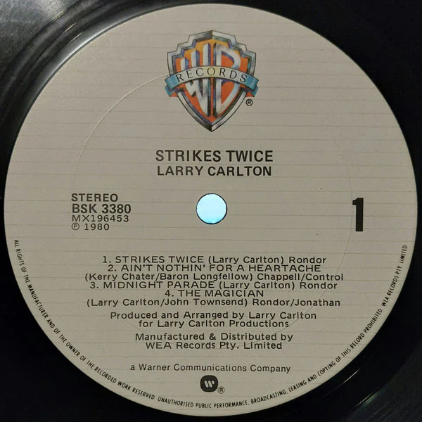 Larry Carlton – Strikes Twice (VG+/VG) – LP, AU 1980 - Image 3