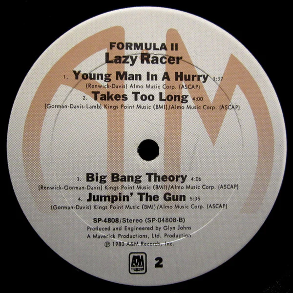 Lazy Racer – Formula II (VG+/VG) – LP, US 1980 - Image 4
