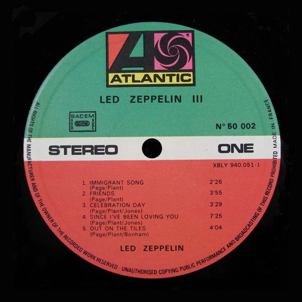Led Zeppelin – Led Zeppelin III (VG+/VG+) – LP, FR 1972 - Image 5