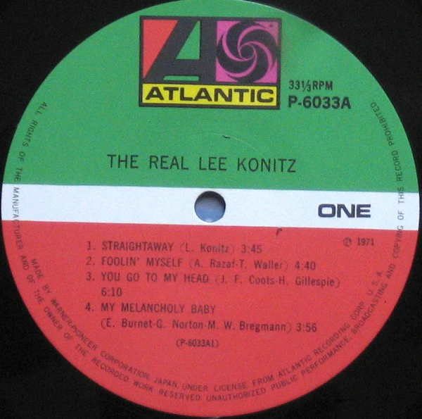 Lee Konitz – The Real Lee Konitz (VG+/VG) – LP, JP 1971, No OBI - Image 3