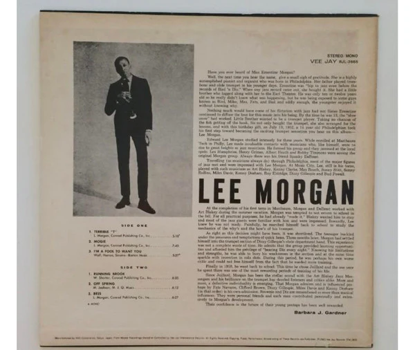 Lee Morgan – Here's Lee Morgan (E/VG+) – LP, JP 1983, No OBI - Image 2
