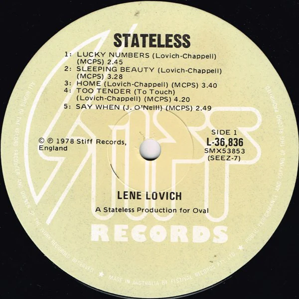 Lene Lovich – Stateless (VG+/VG) – LP, AU 1979 - Image 3