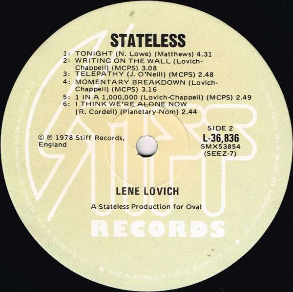 Lene Lovich – Stateless (VG+/VG) – LP, AU 1979 - Image 4