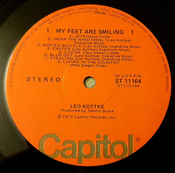 Leo Kottke – My Feet Are Smiling (VG+/VG+) – LP, AU 1973 - Image 3