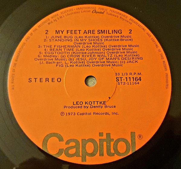 Leo Kottke – My Feet Are Smiling (VG+/VG+) – LP, AU 1973 - Image 4