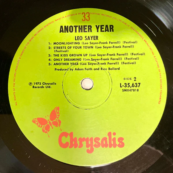 Leo Sayer – Another Year (VG+/VG+) – LP, AU 1975 - Image 3