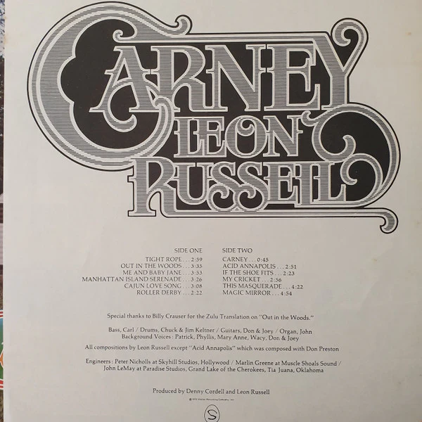 Leon Russell – Carney (VG+/VG+) – LP, AU 1972 - Image 5