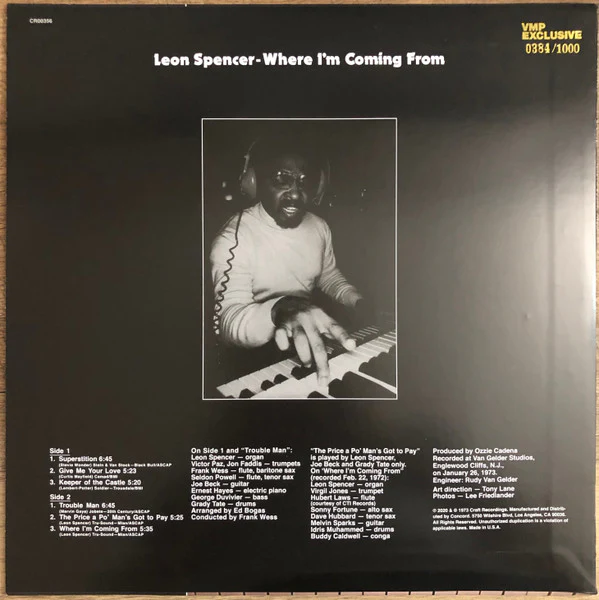 Leon Spencer, Jr. – Where I'm Coming From (M/M) – LP, US 2020 - Image 2