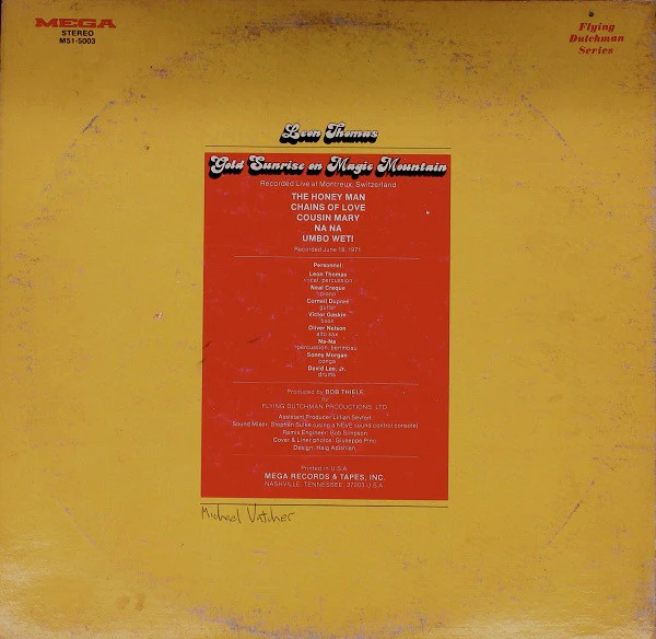 Leon Thomas – Gold Sunrise On Magic Mountain (VG/VG) – LP, US 1971 - Image 2