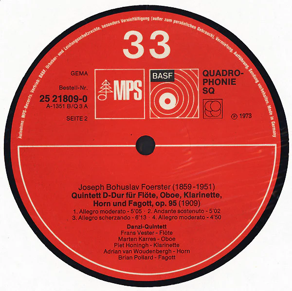Leoš Janáček, Iša Krejčí, Josef Bohuslav Foerster – Tschechische Bläsermusik (E/VG+) – LP, DE 1973 - Image 4