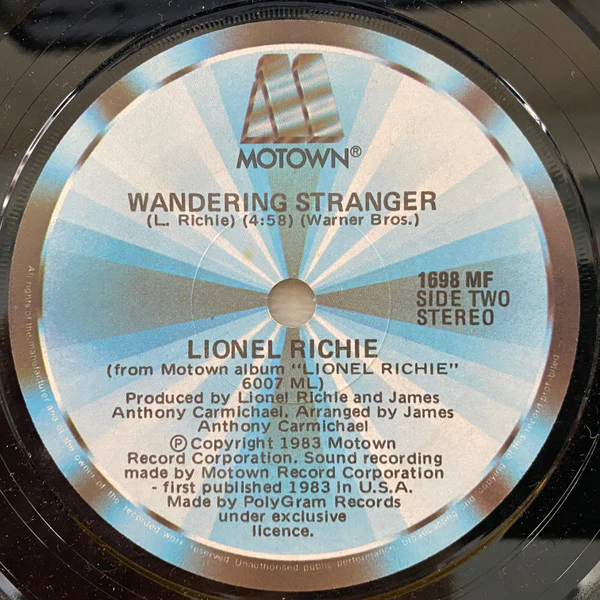 Lionel Richie – All Night Long (All Night) (VG+/Generic) – 7", AU 1983 - Image 2