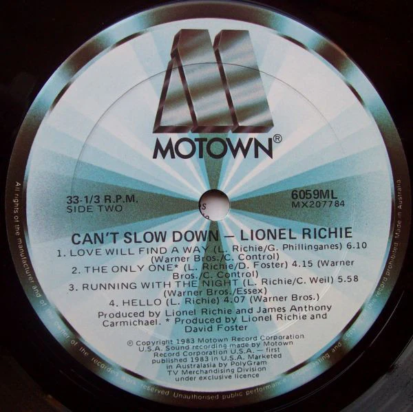 Lionel Richie – Can't Slow Down (VG/VG+) – LP, AU 1983 - Image 5