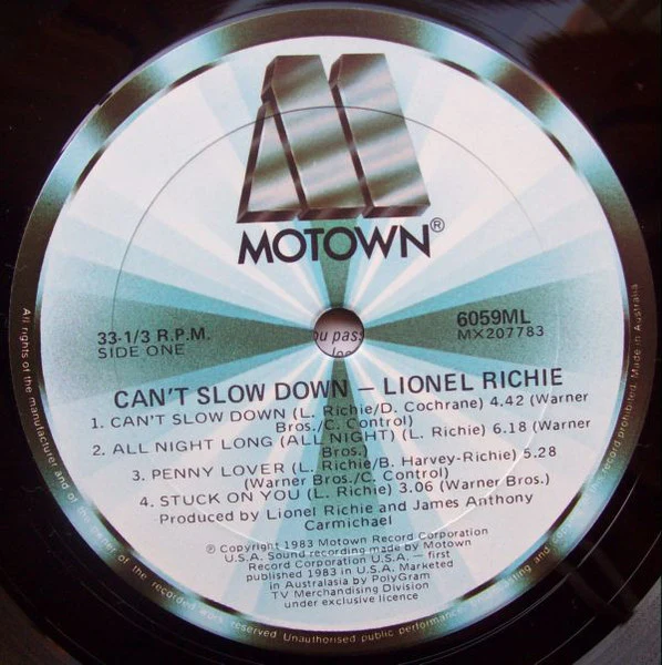 Lionel Richie – Can't Slow Down (VG/VG+) – LP, AU 1983 - Image 4