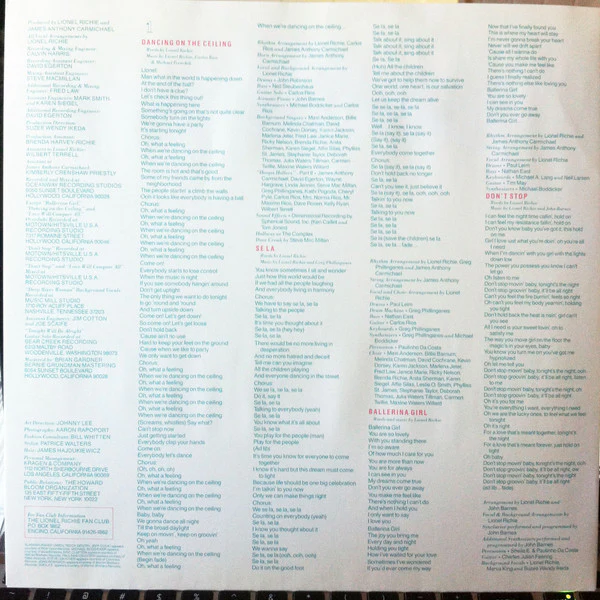 Lionel Richie – Dancing On The Ceiling (VG+/VG+) – LP, AU 1986 - Image 4