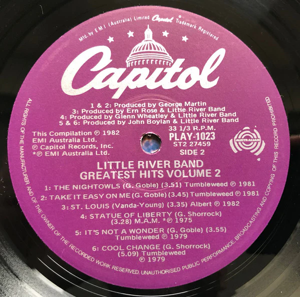 Little River Band – Greatest Hits Vol 2 (VG+/VG+) – LP, AU 1982 - Image 4