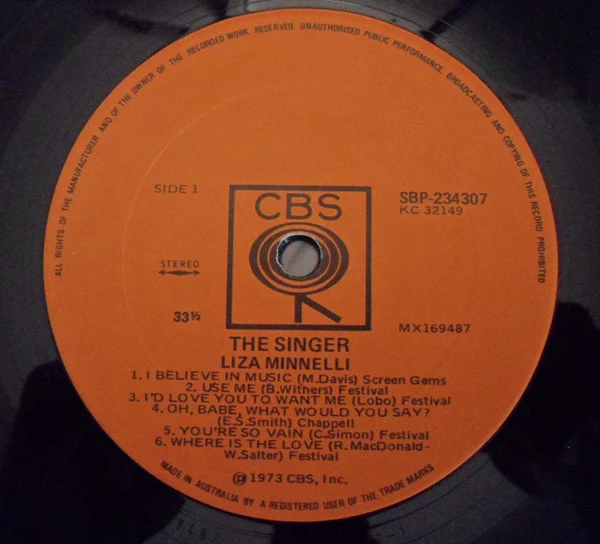 Liza Minnelli – The Singer (VG+/VG+) – LP, AU 1973 - Image 3