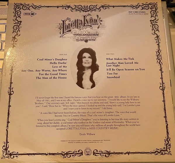 Loretta Lynn – Coal Miner's Daughter (VG/VG) – LP, AU 1970 - Image 2