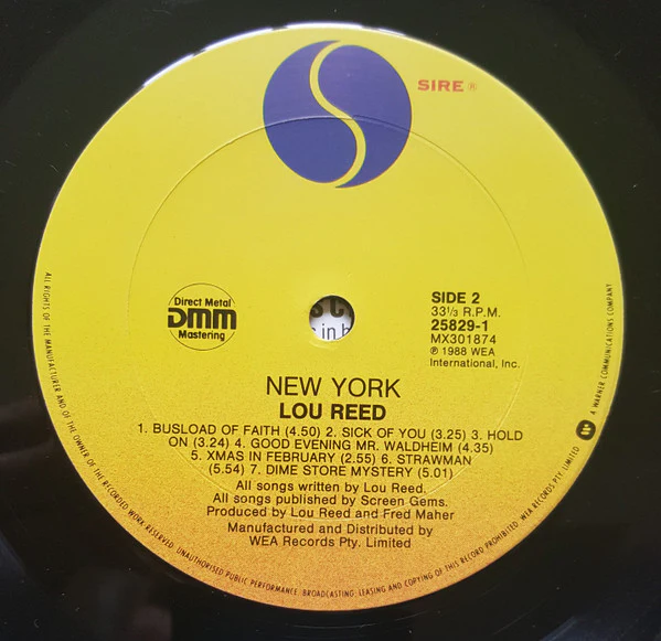 Lou Reed – New York (VG/VG) – LP, Australasia 1989 - Image 7
