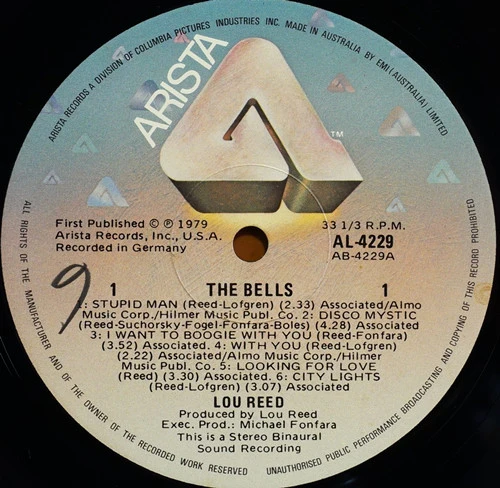 Lou Reed – The Bells (VG/VG) – LP, AU 1979 - Image 3