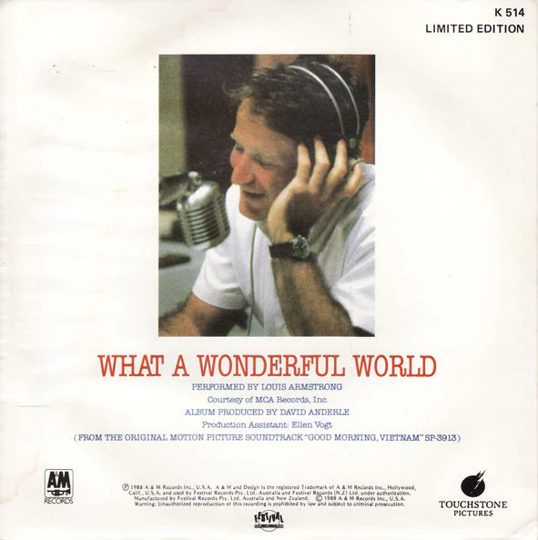 Louis Armstrong – What A Wonderful World (VG+/VG+) – 7", AU 1988 - Image 2