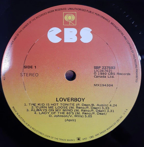 Loverboy – Loverboy (VG/VG) – LP, AU 1980 - Image 3