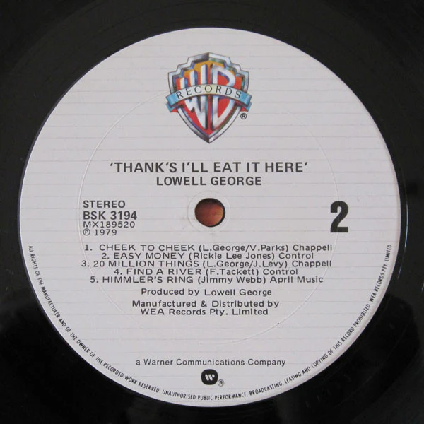 Lowell George – Thanks I'll Eat It Here (VG+/VG) – LP, AU - Image 3