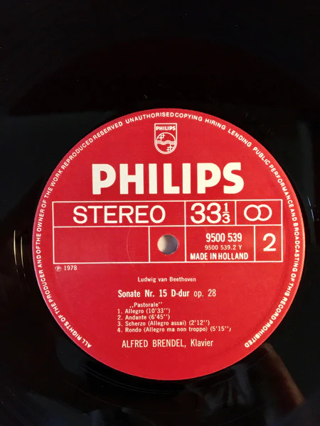 Ludwig van Beethoven, Alfred Brendel – Klaviersonaten = Piano Sonatas Op. 2/2 & Op. 28, »Pastorale« (NM/E) – LP, UK 1978 - Image 4