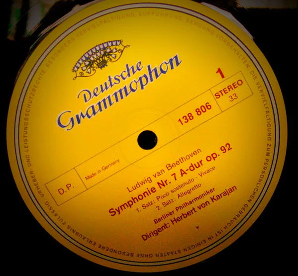 Ludwig van Beethoven, Berliner Philharmoniker, Herbert von Karajan – Symphonie Nr. 7 (VG+/VG) – LP, DE - Image 3