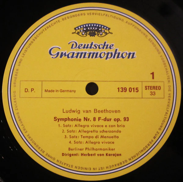 Ludwig Van Beethoven, Berliner Philharmoniker, Herbert von Karajan – Symphonie Nr. 8 / Ouvertüren: »Fidelio« · »Leonore III« · »Coriolan« (VG+/VG+) – LP, DE - Image 3