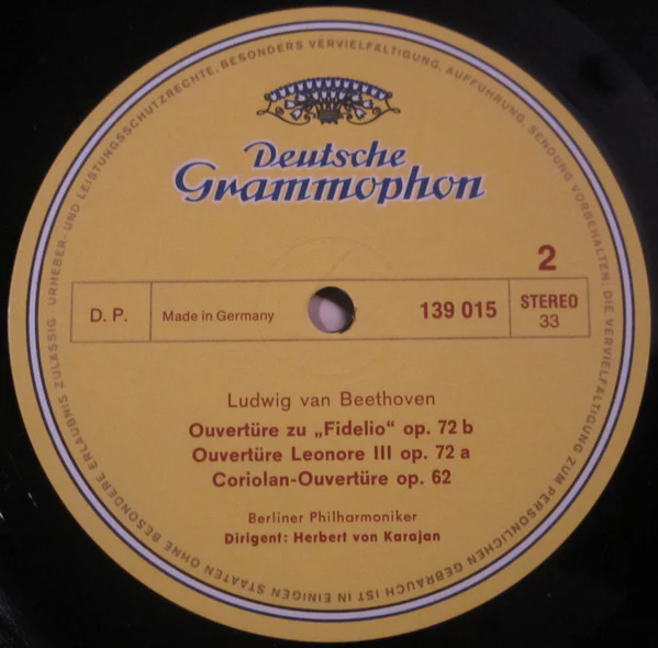 Ludwig Van Beethoven, Berliner Philharmoniker, Herbert von Karajan – Symphonie Nr. 8 / Ouvertüren: »Fidelio« · »Leonore III« · »Coriolan« (VG+/VG+) – LP, DE - Image 4