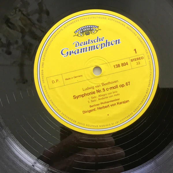 Ludwig van Beethoven, Berliner Philharmoniker, Herbert von Karajan – Symphonie Nr.5 (VG+/VG+) – LP, DE 1982 - Image 3