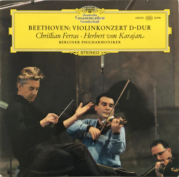 Ludwig van Beethoven, Christian Ferras, Herbert von Karajan, Berliner Philharmoniker – Violinkonzert D-Dur (VG+/VG+) – LP, DE 1973