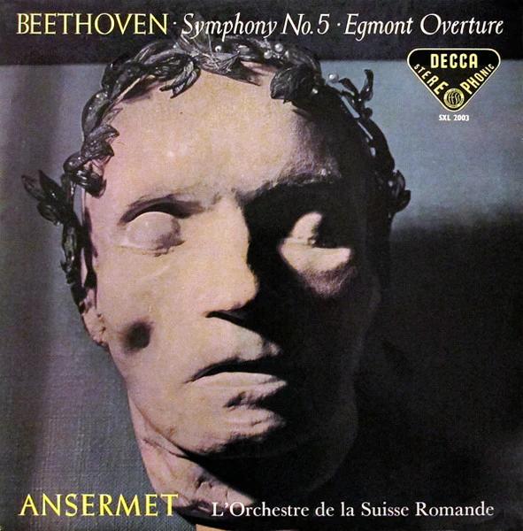 Ludwig van Beethoven, Ernest Ansermet, L'Orchestre De La Suisse Romande – Symphony No. 5 ∙ Egmont Overture (VG+/VG) – LP, UK 1960