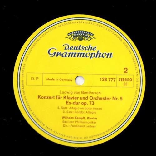 Ludwig van Beethoven, Wilhelm Kempff, Berliner Philharmoniker, Ferdinand Leitner – Klavierkonzert Nr. 5 Es-dur = Piano Concerto No. 5 In E Flat Major = Concerto Pour Piano Et Orchestre N°5 En Mi Bémol Majeur (VG+/VG+) – LP, DE 1973 - Image 4