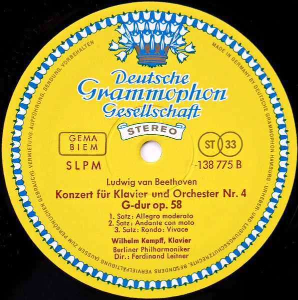 Ludwig van Beethoven, Wilhelm Kempff, Berliner Philharmoniker, Ferdinand Leitner – Klavierkonzerte Nr. 2 • Nr. 4 (VG+/VG+) – LP, DE 1968 - Image 5