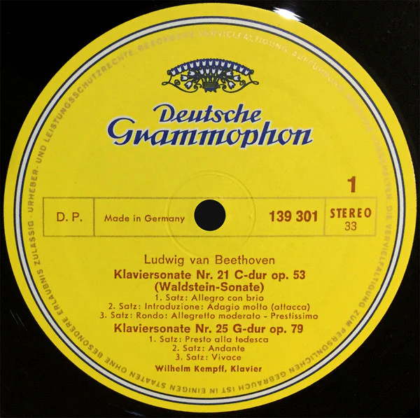 Ludwig van Beethoven, Wilhelm Kempff – Sonaten Nr. 21 »Waldstein« · Nr. 25 G-dur · Nr. 15 »Pastorale« · Nr. 24 Fis-dur (VG+/VG+) – LP, DE 1967 - Image 3