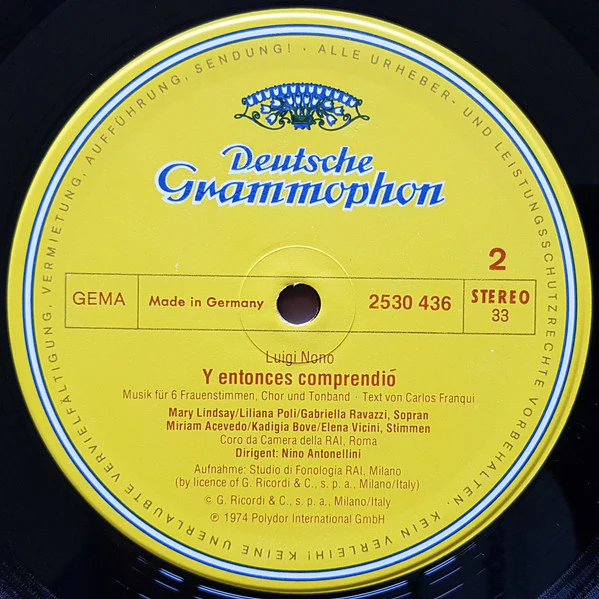 Luigi Nono – Como Una Ola De Fuerza Y Luz / Y Entonces Comprendió (E/VG+) – LP, DE 1974 - Image 4