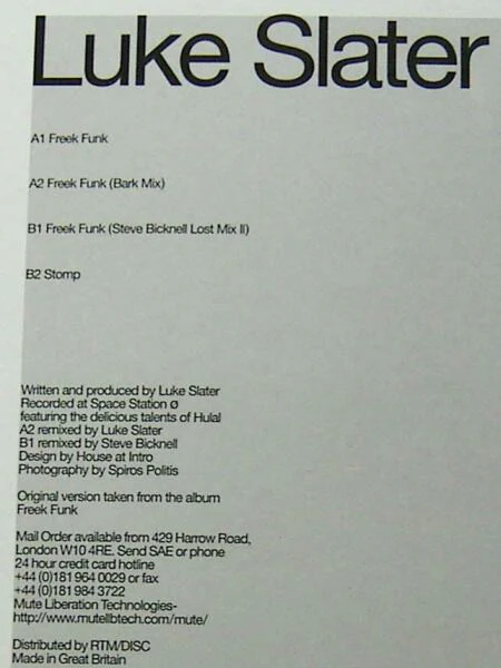 Luke Slater – Freek Funk (VG/VG) – 12", UK 1997 - Image 5