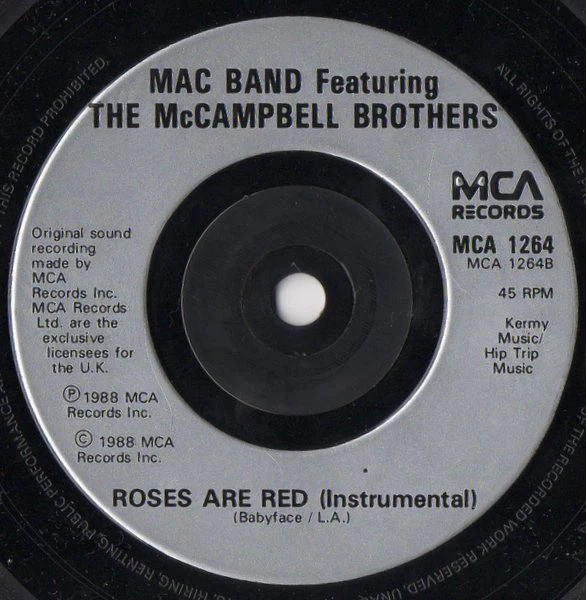Mac Band Featuring The McCampbell Brothers – Roses Are Red (VG/Generic) – 7", UK 1988 - Image 4