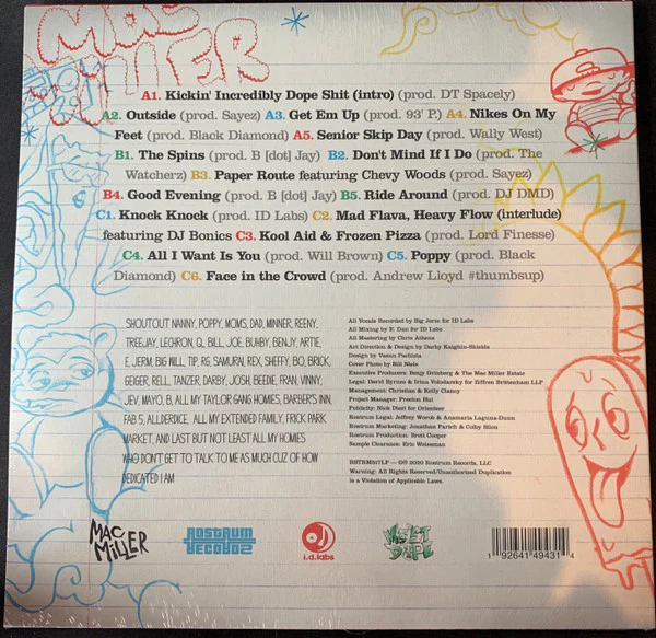 Mac Miller – K.I.D.S. (Kickin Incredibly Dope Shit) (VG+/VG+) – LP, US 2020 - Image 2