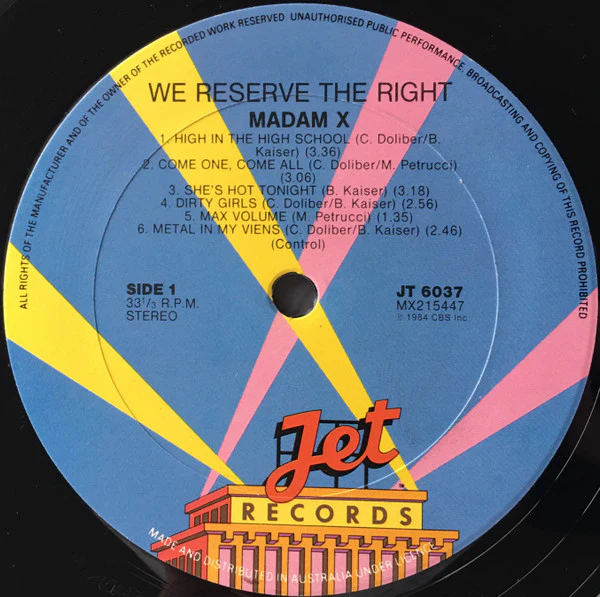 Madam X – We Reserve The Right (VG+/VG+) – LP, AU 1984 - Image 3