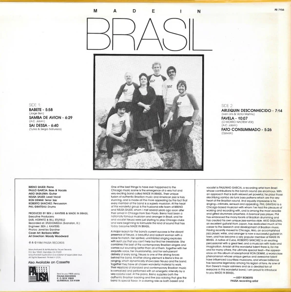 Made In Brasil – Tudo Joia (VG+/VG+) – LP, US 1984 - Image 2