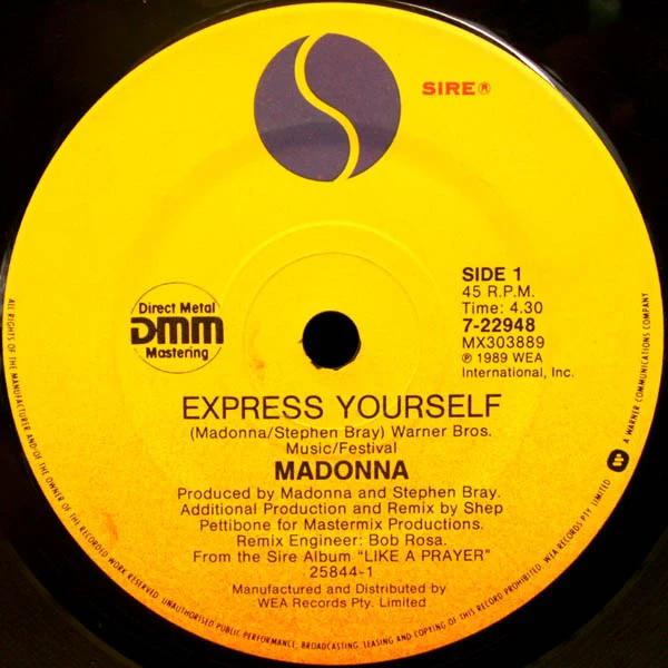 Madonna – Express Yourself (VG+/VG+) – 7", AU 1989 - Image 3