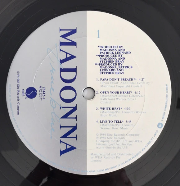 Madonna – True Blue (VG+/VG) – LP, AU 1986 - Image 7