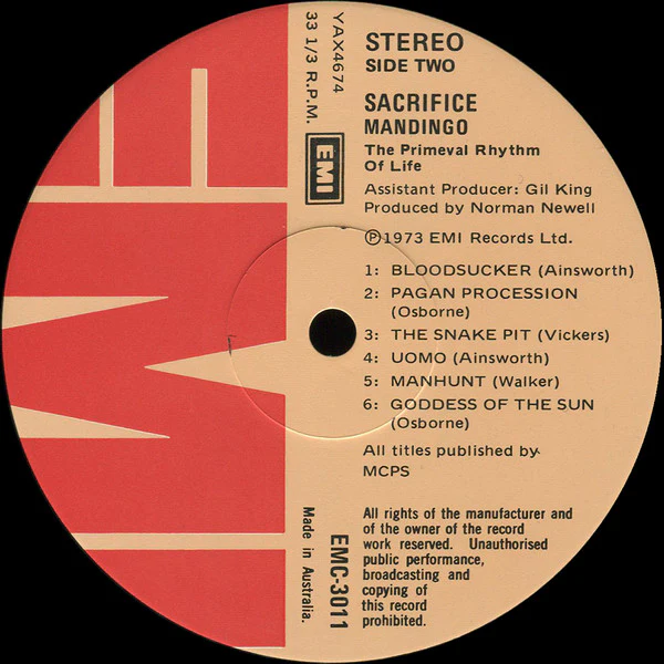 Mandingo – Sacrifice (VG+/VG+) – LP, AU 1975 - Image 4