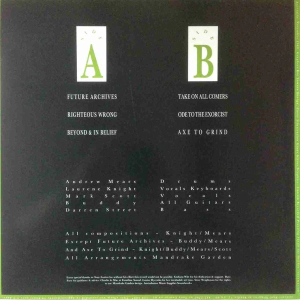 Mandrake Garden – Picturesque (VG+/VG+) – 12", AU 1990 - Image 2