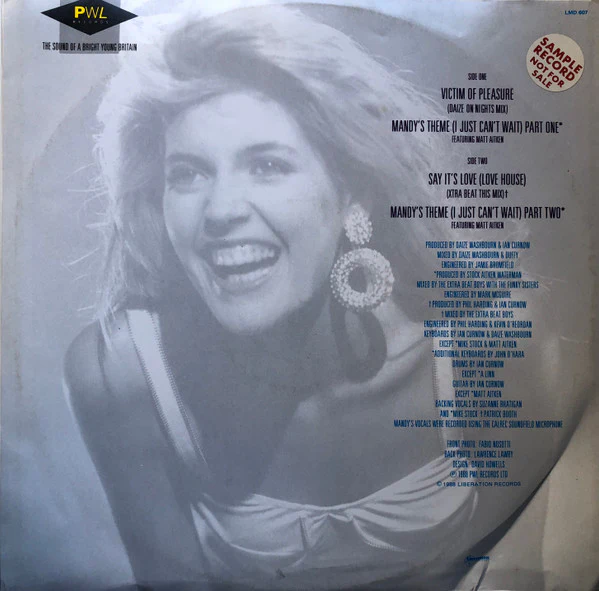 Mandy Smith – Victim Of Pleasure (VG+/VG+) – 12", AU 1988 - Image 2